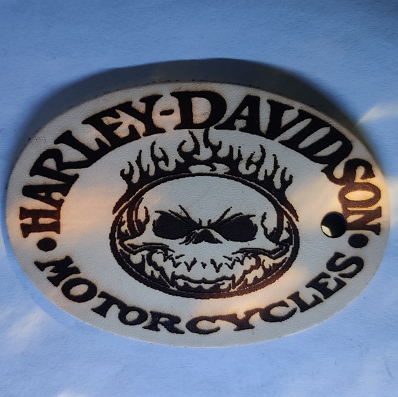 Harley Davidson skull leather patch personalized - Picture 2 of 3